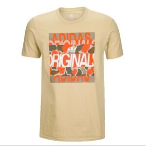 ADIDAS ORIGINALS Tan Green Orange CAMOUFLAGE TEE, M